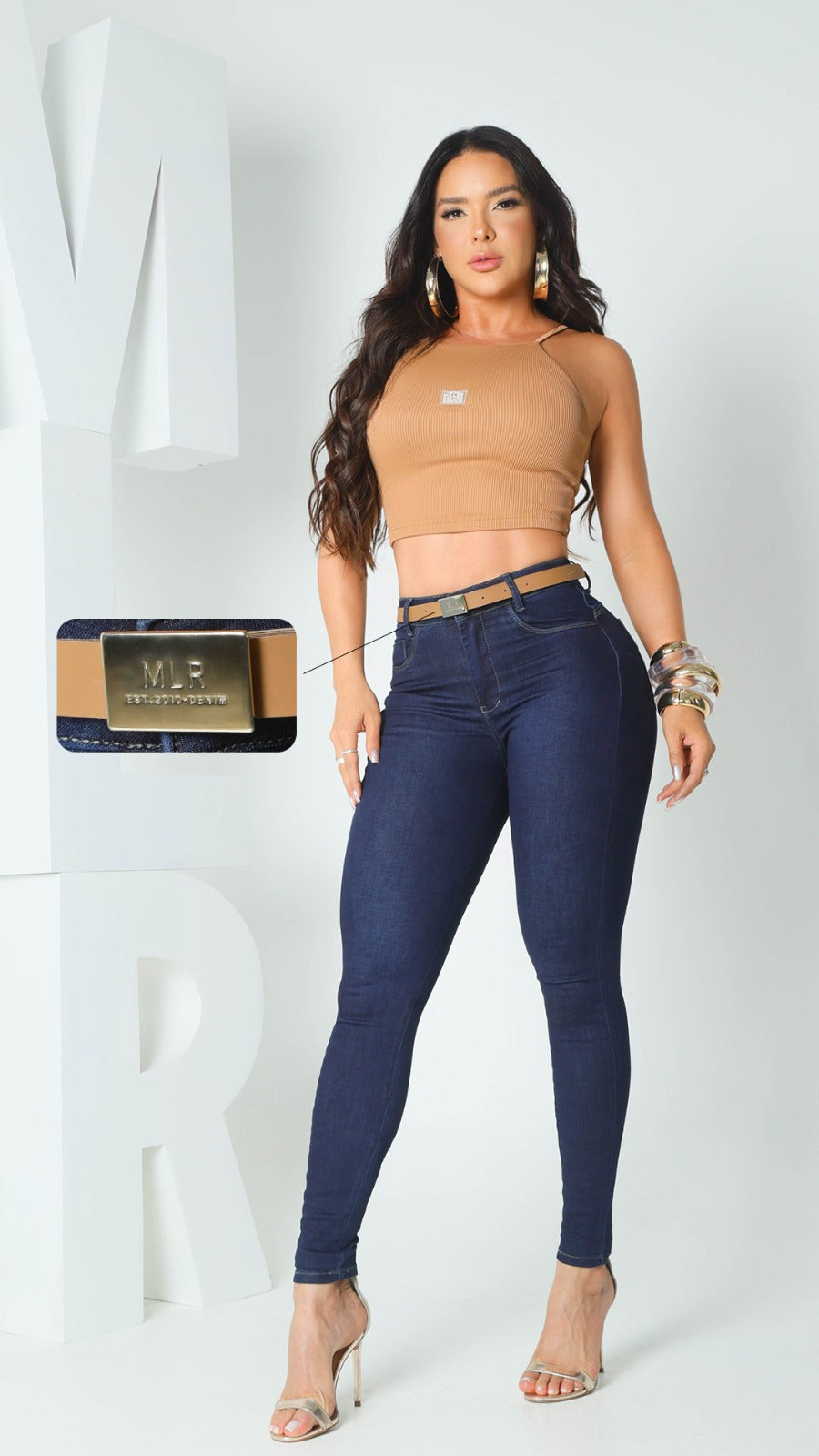 Calça esquiny Miller com laicra e cinto