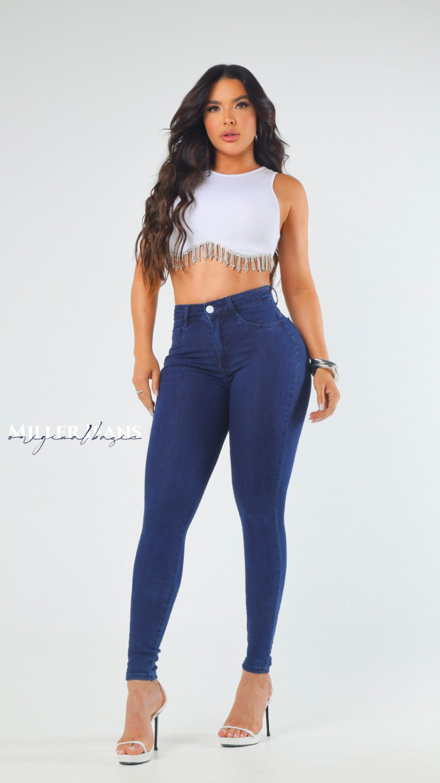 Calça esquiny com laicra Miller - Azul escuro