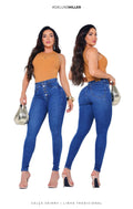 Calça Skinny Miller Azul com lycra