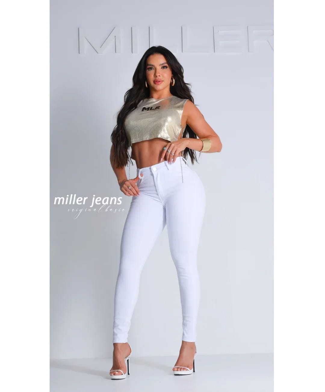 Calça Skinny Miller Branca com lycra