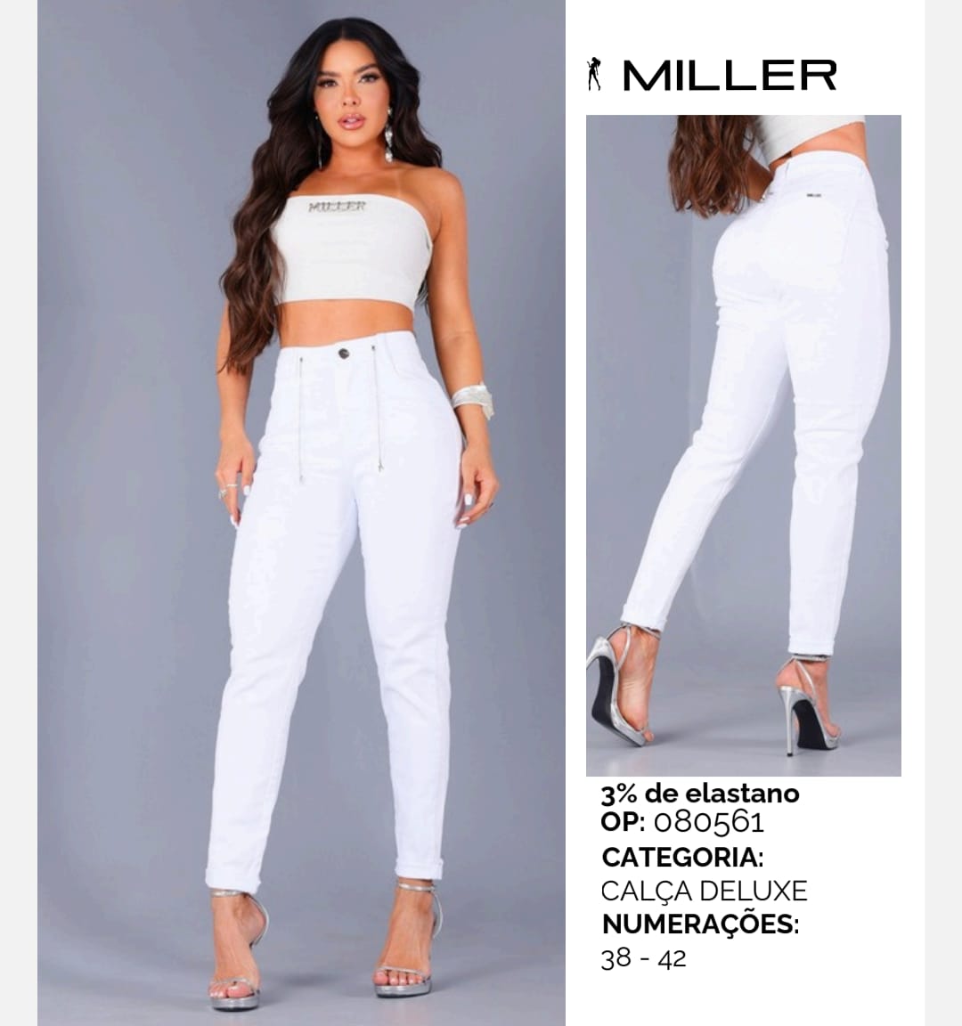 Calça Miller Branca sem lycra