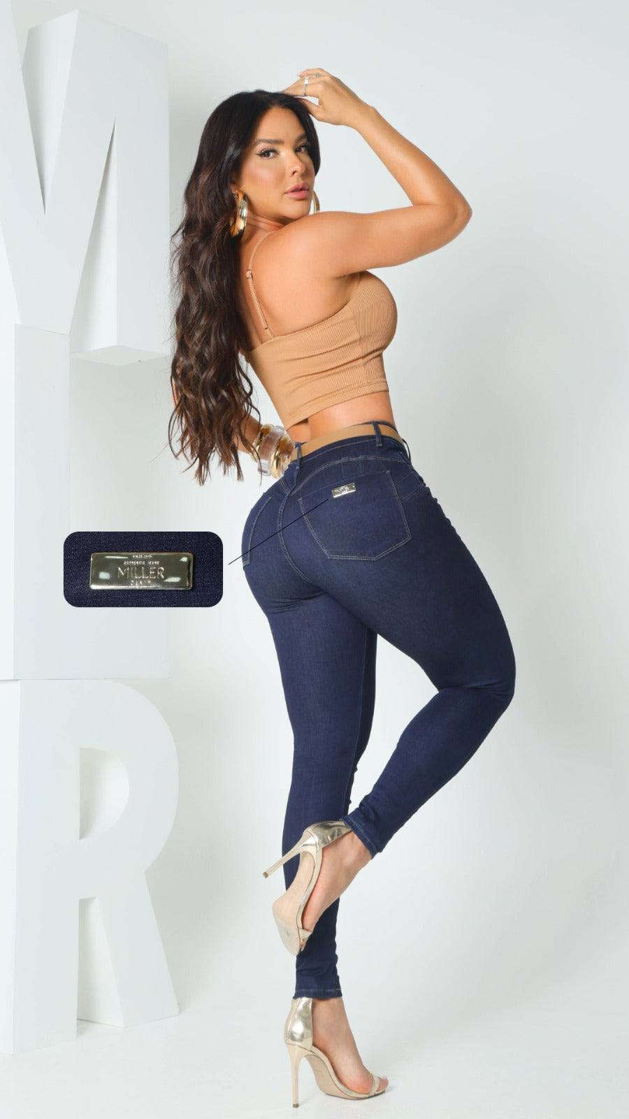 Calça esquiny Miller com laicra e cinto