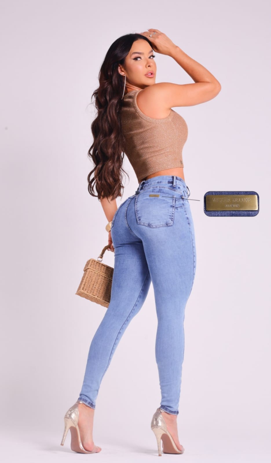 Calça esquiny com laicra Miller - Cinza