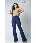 Calça Flare Miller Azul Escuro com lycra