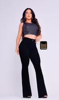 Calça Flare preta com laicra Miller
