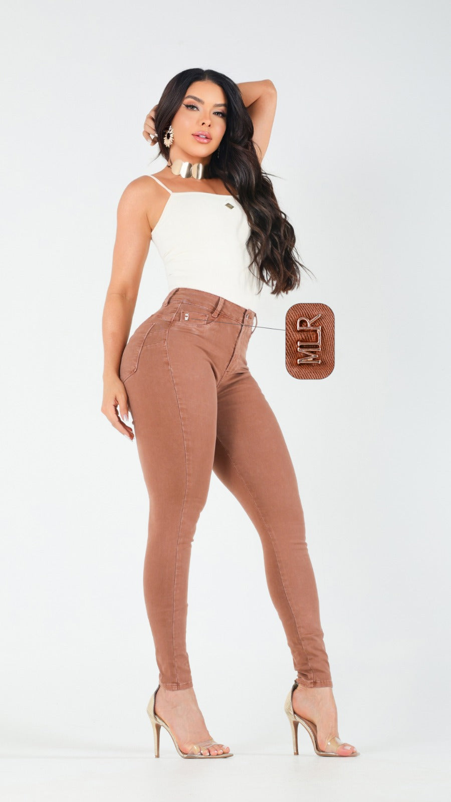 Calça Skinny Miller Bege com lycra