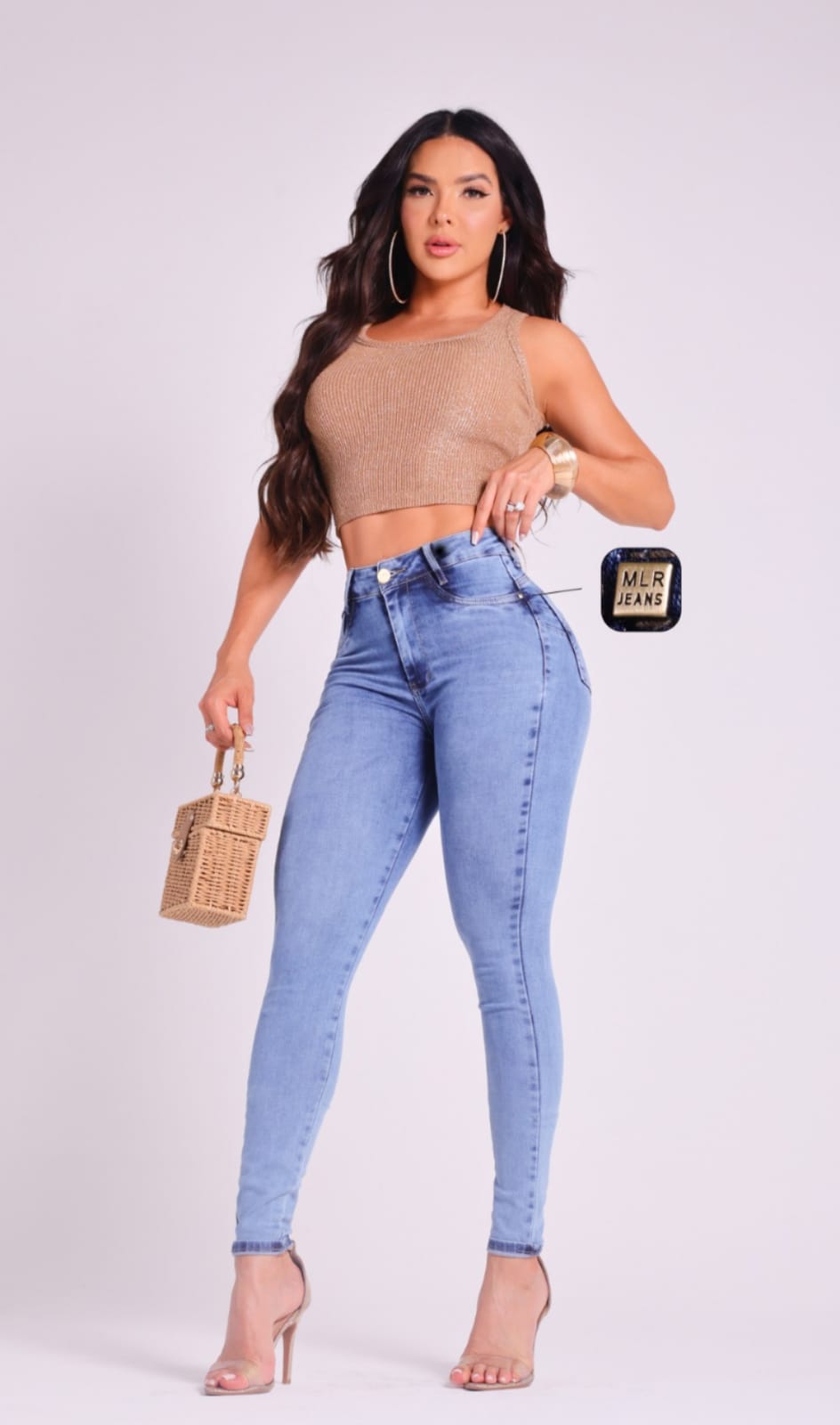 Calça esquiny com laicra Miller - Cinza